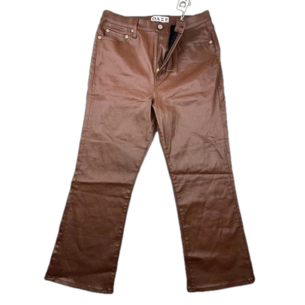 DAZE Sundaze coated jeans women’s size 31 high waisted, coated espresso NWT - Picture 4 of 16
